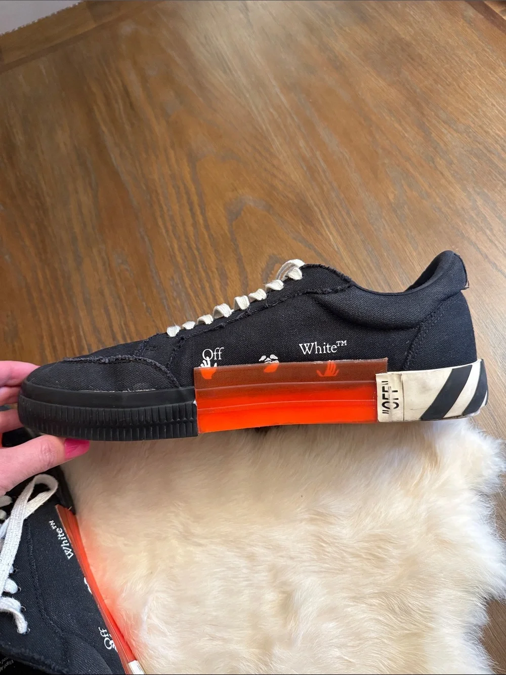 Off White Low Vulcanized canvas sneakers in black and white Lace-Up Sneakers 46 - Picture 9 of 9